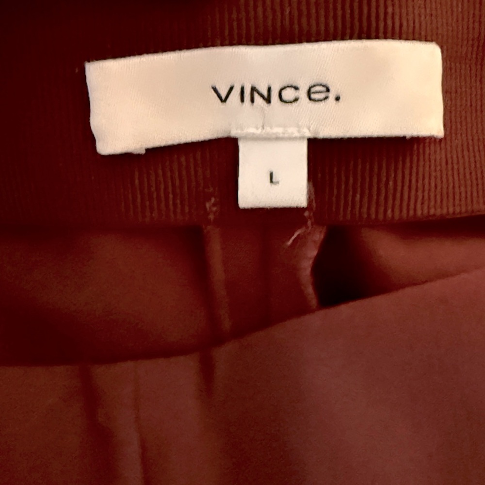 Vince Ankle Length Trouser L Slim Fit Brick Red Italian Stretch Fabric Mint Cond - Picture 2 of 6